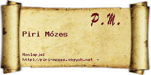 Piri Mózes névjegykártya